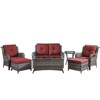 Gymojoy 7 Piece Outdoor Wicker Loveseat Sofa with Patio Chairs with Coffee Table and Ottoman Sets - 2 of 4