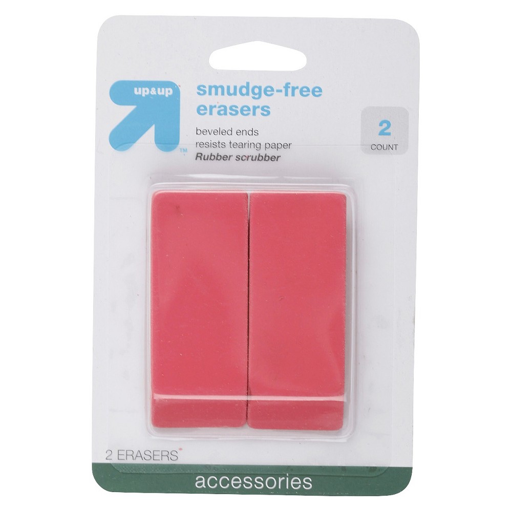 Smudge Free Erasers 2ct - Up&Up was $0.99 now $0.5 (49.0% off)