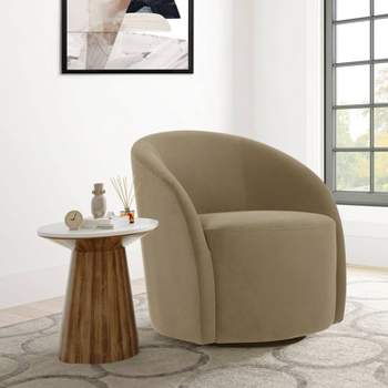 Lifestyle Solutions Bournemouth Swivel Accent Chair Camel Velvet