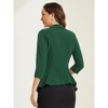 Allegra K Women's Draped Collar 3/4 Sleeve Ruffle Hem Work Office Open Front Blazer - 3 of 4