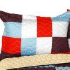 Slickblue Full/Queen Quilt Set, 100% TC Fabric Vermicelli Quilted Patchwork, Reversible, Multi Design & Color, 3pc - 3 of 4