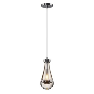 Elegant Raindrop-Shaped Thick Glass Pendant Light - 1 of 4