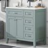 TUYOHW Bathroom Vanity with Sink Combo, Green Bathroom Cabinet with Drawers, Solid Frame and MDF Board - 4 of 4