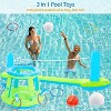 Jasonwell XL 126" Green Pool Toys Set - 3-in-1 Volleyball Net, Basketball Hoop, Ring Toss Game, Inflatable Floats for Pool & Party Fun - 3 of 4
