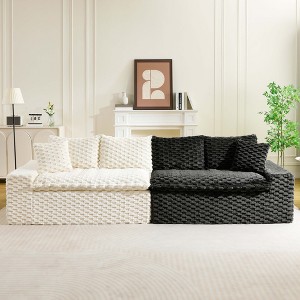 VASIP Luxury Color-Block Turtle Velvet Modular Sofa, Flexible Arrangeable Design for Single Row, Side-by-Side or Facing Layout ,for Living Room - 1 of 4