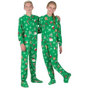 Footed Pajamas - Tis The Season Kids Fleece One Piece - 1 of 4