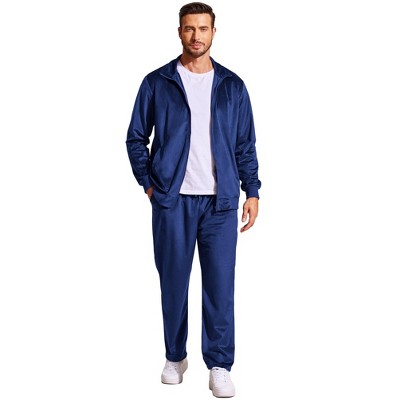 COOFANDY Mens 2 Piece Velour Tracksuit Full Zip Jackets Pants Velvet Jogging Suits Sweatsuit Set