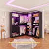 Besiost Wood Closet System, Freestanding Closet Organizer with Drawers and Mirror - 4 of 4