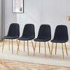 Dining Chair Set Of 4,Linen-Cotton Dining Chair With Metal Legs,Luxury Simple Armless Chairs,Dining Chair For Living Room-Cuddlewood - 3 of 4