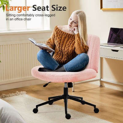 Armless Office Task Chair, Cross Legged Chair, Pipersong Meditation Chair, Armless Swivel Home Office Chair, Adjustable Wide Seat Chair-The Pop Home