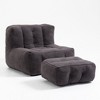 NicBex Velvet Fluffy Bean Bag Chair for Adults and Children,Lazy Sofa Chair with Memory Foam and Ottoman,Modern Lounge Chair for Living Room - 2 of 4