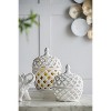 Gulches White Ceramic Lidded Jar with Lattice Design - Charming Home Decor - 2 of 4