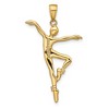Black Bow Jewelry 14k Yellow Gold 3D Modern Ballet Dancer Pendant - 3 of 4