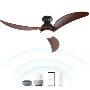 Sofucor Wood Ceiling Fans with Lights and Remote Noiseless Reversible DC Motor 3 Blades for Farmhouse Patio Living Room Bedroom Office Indoor Outdoor - 1 of 4