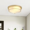 Dewdrop Modern  Flush Mount Ceiling Light, Round Drum Fixture with Frosted Glass Shade for Bedroom Hallway Living Room - 4 of 4