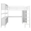 Bellemave Full Size Loft Bed with Wardrobe and Storage Cubes,Heavy Duty Loft Bed with Desk, Storage Shelf and Guardrail, White - 3 of 4