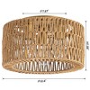 Itopfox Rattan Ceiling Light Fixture, 3 Light Bohemian Modern Woven Flush Mount for Bedroom Living Room Dining Room, Bulb Not Included - 2 of 4