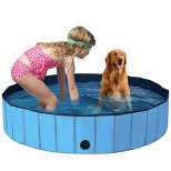 Costway 55'' Foldable Dog Pet Pool Kiddie Bathing Tub Indoor Outdoor Portable Leakproof