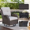 Gymojoy 4 Pieces Outdoor Rocking Chair Rattan Rocker Chairs with Cushion - 4 of 4