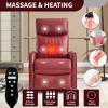 KTMBDW Massage Swivel Rocker Recliner with Heat and Vibration, Soft Manual Rocking Recliner Chair, Comfy Faux Leather Heated Recliner - 2 of 4