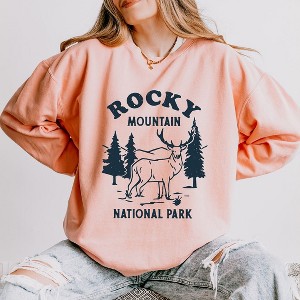 Simply Sage Market Women's Lightweight Garment Dyed Graphic Sweatshirt Rocky Mountain National Park - 1 of 4