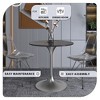 LeisureMod Verve 27" Round Dining Table - Sintered Stone Top with Brushed Chrome Pedestal Base Accent Side Table for for Kitchen and Home - 4 of 4