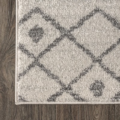 Handmade Reversible Gray and Cream Synthetic Area Rug