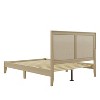 Angel Sar Solid Wood Queen Platform Bed with Rattan Headboard, Noise-Free Slats and Modern Natural Finish - 4 of 4