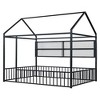 Full Size Metal House Bed Frame with Fence and Shelves - 4 of 4