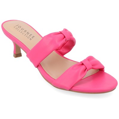 Journee Collection Womens Dyllan Kitten Heel Slip On Open Toe Pumps