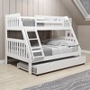 Donco Kids Austin Mission Twin Over Full White Bunkbed with Twin Trundle - 4 of 4