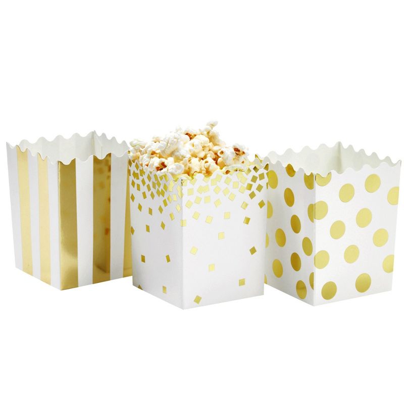 Blue Panda 60 Pack Mini Popcorn Boxes for Party, Gold Popcorn Containers for Movie Night Decorations, 3 x 4 In, 5 of 9