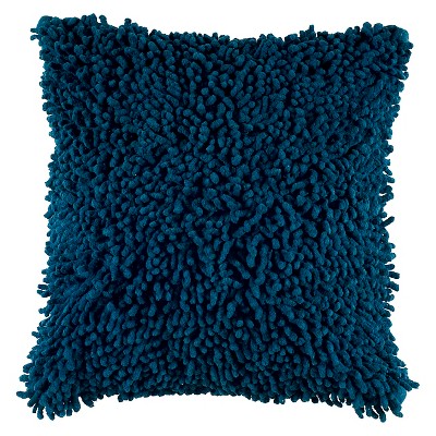 18 x18 Shag Square Throw Pillow Blue Rizzy Home Target