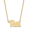 Black Bow Jewelry 14k Yellow Gold Plated Sterling Silver Pittsburgh Panthers NCAA Necklace 18 Inch - 2 of 4