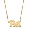 Black Bow Jewelry 14k Yellow Gold Plated Sterling Silver Pittsburgh Panthers NCAA Necklace 18 Inch - image 2 of 4