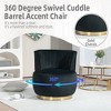 25.2'' Velvet Fabric 360° Swivel Barrel Accent Sofa Chair with High-Density Foam Cushion, Angled Armrests and Sturdy Base - 4 of 4