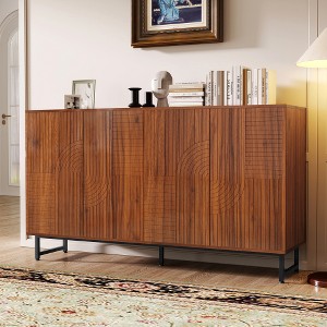 ACEPANO 59 in. W Modern Storage Cabinet withMulti-Purpose Credenza & Metal Legs for Living Room-Wood - 1 of 4