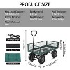 COZONY 40"x20" Heavy Duty Steel Garden Cart, 500 lbs, Green/Black, Convertible Mesh Wagon & Flatbed, 10" Pneumatic Tires, 2-in-1 Handle - 3 of 4