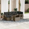 vidaXL 7 Piece Patio Sofa Set with Cushions - Gray Poly Rattan without storage - 2 of 4