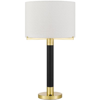 Cal Lighting Goldston 100W Metal Table lamp with Drum hardback Fabric Shade