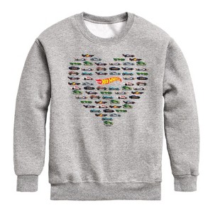 Boys' - Hot Wheels - Valentine's Hot Wheels Graphic Long Sleeve Fleece Sweatshirt - 1 of 4