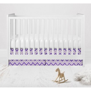 Bacati - MixNMatch Purple Zigzag Crib/Toddler ruffles/skirt - 1 of 3
