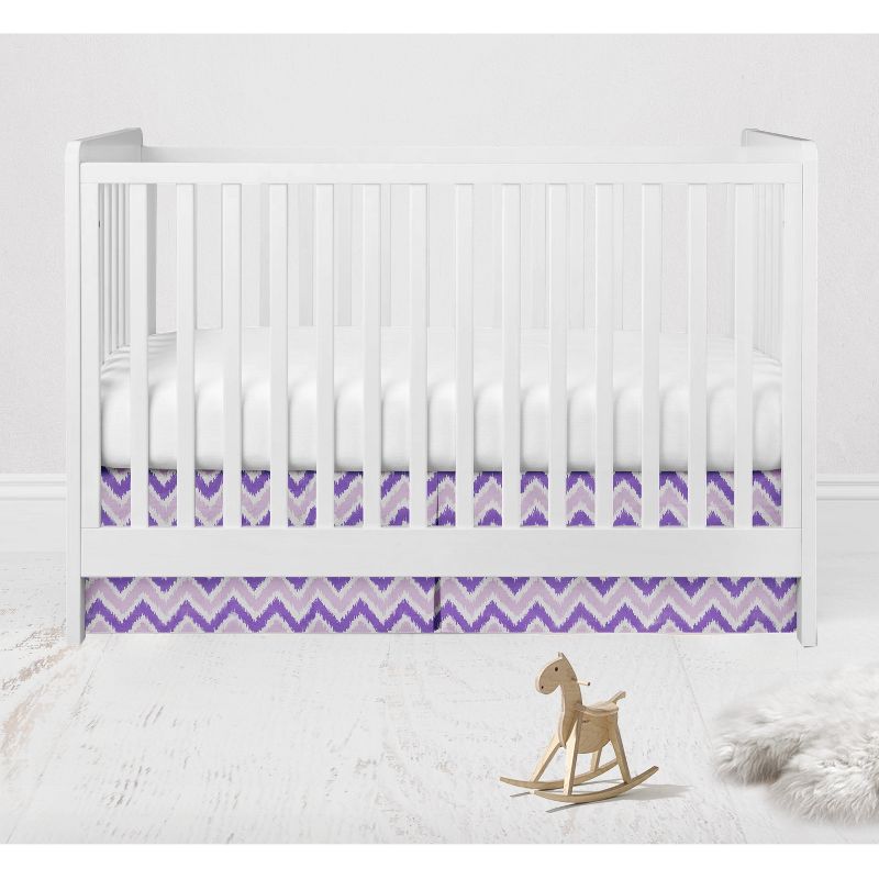 Bacati - MixNMatch Purple Zigzag Crib/Toddler ruffles/skirt, 1 of 4