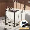 Simple Trending Large C-Shaped Glass End Table, 20.5 Inch - 3 of 4