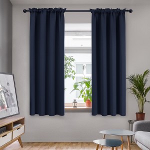 Deconovo Blackout Rod Pocket Curtains (2 Panels, Faux Linen) - 1 of 4