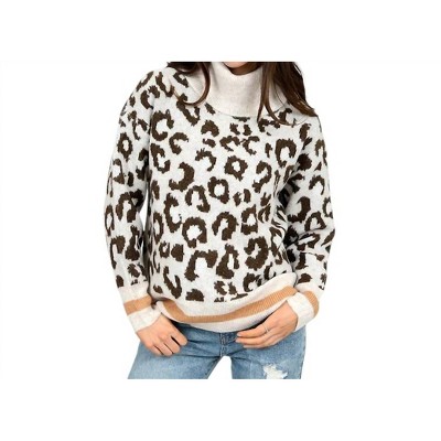 Women's Leopard print pullover with trim - RD Style