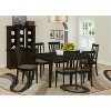 Dining Room Table Set 7 Piece - Rectangle Kitchen Table & 6 Linen Chairs - Cappuccino Finish - 2 of 4