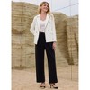 INSPIRE CHIC Women's Notch Lapel Long Sleeve Double Breasted Work Blazer - 2 of 4
