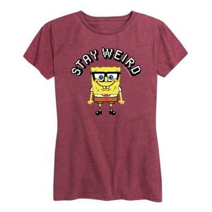 Women's - SpongeBob SquarePants - Stay Weird Short Sleeve Graphic T-Shirt - 1 of 4