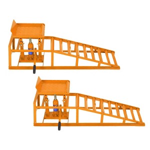 2PCS 5 Ton Hydraulic Ramps, Heavy Duty 3-Position Adjustable Vehicle Lift Ramps 9.3"-14" Height, Steel Ramps for Oil Changes & Repairs - 1 of 4